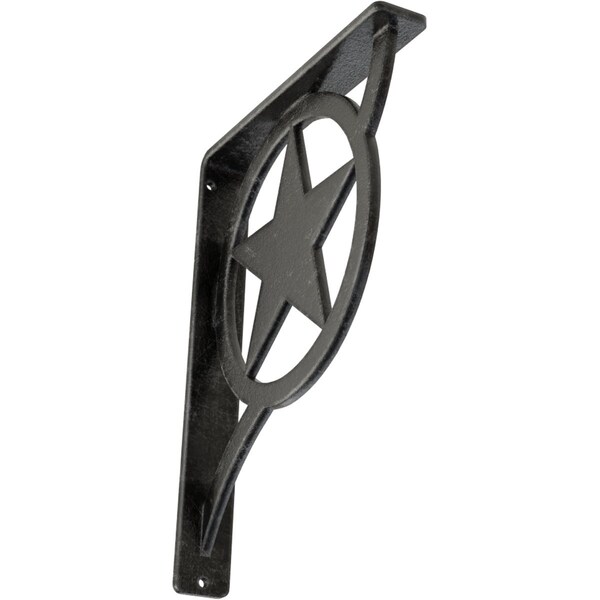 Ekena Millwork Austin Wrought Iron Bracket, (Single center brace), Antiqued Silver 1 1/2"W x 7 1/2"D x 10"H BKTM01X07X10SAUASV - main